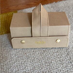 Beige Leather Sunglasses Case